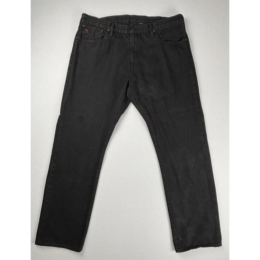 Polo Ralph Lauren Jeans 38x32‎ Hudson Black R26SD40 Classic Fit Denim Pants